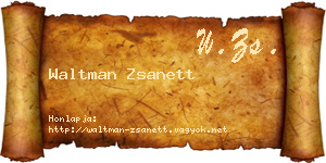 Waltman Zsanett névjegykártya
